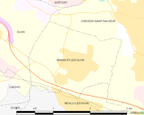 Poziția localității Sennecey-lès-Dijon