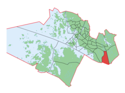 Kaupungin kartta, jossa Runsor korostettuna.