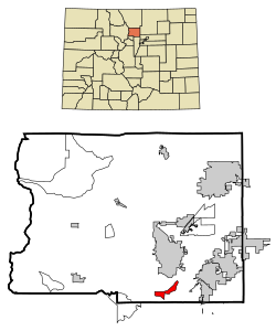 Location of the Eldorado Springs CDP in Boulder County, Colorado