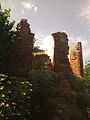 Tower remnants in the ruins of a former manor