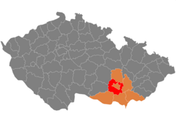Lage des Okres Brno-venkov