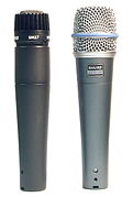 Shure SM57 (à gauche) et Beta57 (dynamique).