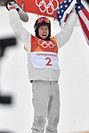 Shaun White celebrating victory at the 2018 Winter Olympics