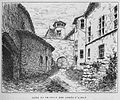 La cour du château des abbés d'Ainay illustrée par Joannès Drevet (1854–1940).