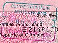 Suvienytos Vokietijos paso štampas.