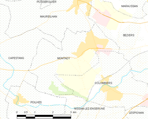 Poziția localității Montady