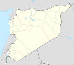 Mapa konturowa Syrii, po lewej znajduje się punkt z opisem „Balat”
