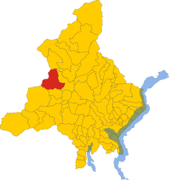 Elhelyezkedése Verbano-Cusio-Ossola megye térképén