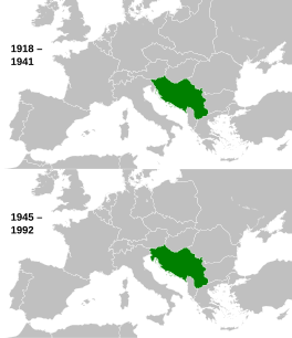 Ligging van Jugoslavie
