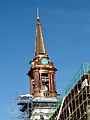 Wiederaufbau der Turmspitze der Parochialkirche (Berlin) Zustand Ende Oktober 2016
