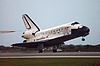 The Space Shuttle Discovery landing in Florida