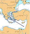 "Rodnichar" (ship) sailing route, 28 July - 25 December 1939