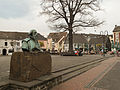 Bust of 17th century surgeon Wilhelm Fabry at market place