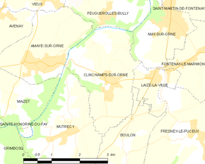 Poziția localității Clinchamps-sur-Orne