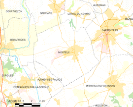 Mapa obce Monteux