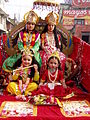 Image 13Costumed Hindu girls of Kathmandu during festival time in Nepal (from Culture of Nepal)