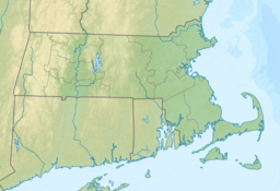 Location of Lake Saltonstall in Massachusetts, USA.