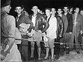 The ship's passengers "Af-Al-Pi-Chen" (in Hebrew: "Nevertheless") transferred to camps in Cyprus, 17 September 1947