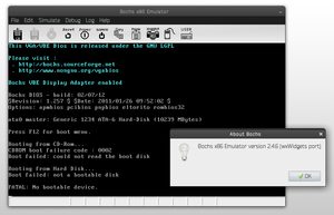 Bochs for Windows displaying HAL91 (Linux)