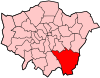 Location of the London Borough of Bromley in Greater London