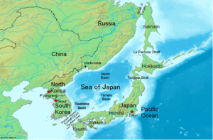 Mapa de la Mar de Japon