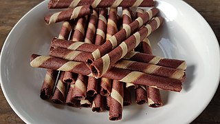 Filipino chocolate-filled barquillos