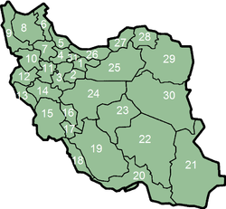 As provincias d'Irán.