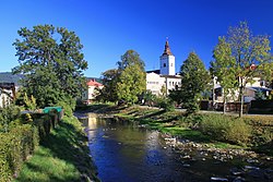 řeka Lomná v Jablunkově