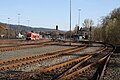 Blick von Nordwesten mit zwei „Walen“ nach dem Verstärken bei der Ausfahrt in Richtung Bamberg