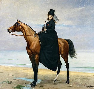 Portrait équestre de Mademoiselle Croizette (1873), Tourcoing, MUba Eugène Leroy. Sophie Croizette, sœur de Pauline.