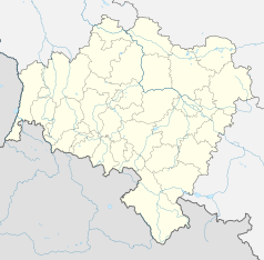 Mapa konturowa województwa dolnośląskiego, u góry po prawej znajduje się punkt z opisem „Milicz”