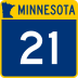 Trunk Highway 21 marker