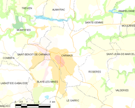 Mapa obce Carmaux