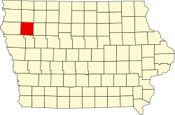 Karte von Cherokee County innerhalb von Iowa