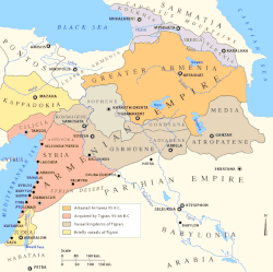 Armenia legnagyobb kiterjedése II. Tigranész idején