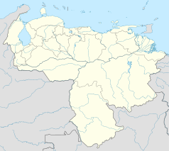 Mapa konturowa Wenezueli, u góry po lewej znajduje się punkt z opisem „Cubiro”