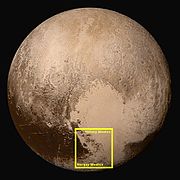 Pluto – location of Hillary Montes and Norgay Montes (context; 14 July 2015).