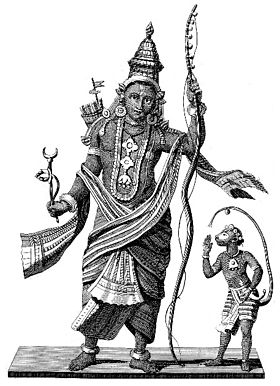 Rama et Hanuman (gravure occidentale).