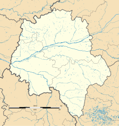 Mapa konturowa Indre i Loara, na dole znajduje się punkt z opisem „Barrou”