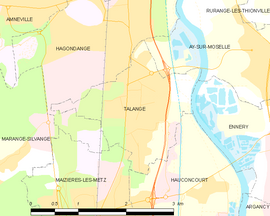 Mapa obce Talange