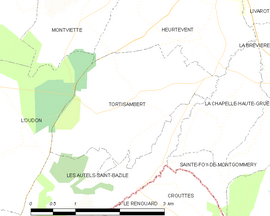 Mapa obce Tortisambert