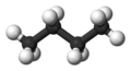 Ball-and-stick model of the butane molecule