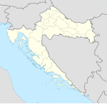 Bol på en karta över Kroatien