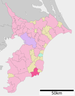 Katsuuran sijainti Chiban prefektuurissa