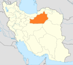موقعیت استان سمنان در ایران.