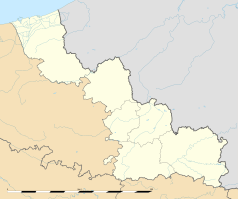 Mapa konturowa Nord, blisko centrum na lewo u góry znajduje się punkt z opisem „Saint-Jans-Cappel”