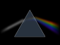 В обкладинці альбому Pink Floyd «The Dark Side of the Moon» зображене світло, що заломлюється в трикутній призмі