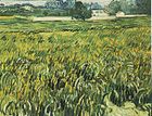 Vincent van Gogh, Pole pszenicy z białym domem w Auvers, 1890