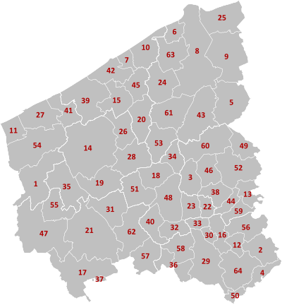 Comunas de la província de Flandra Occidentala