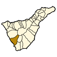 Localisation d'Adeje dans l'île de Tenerife.